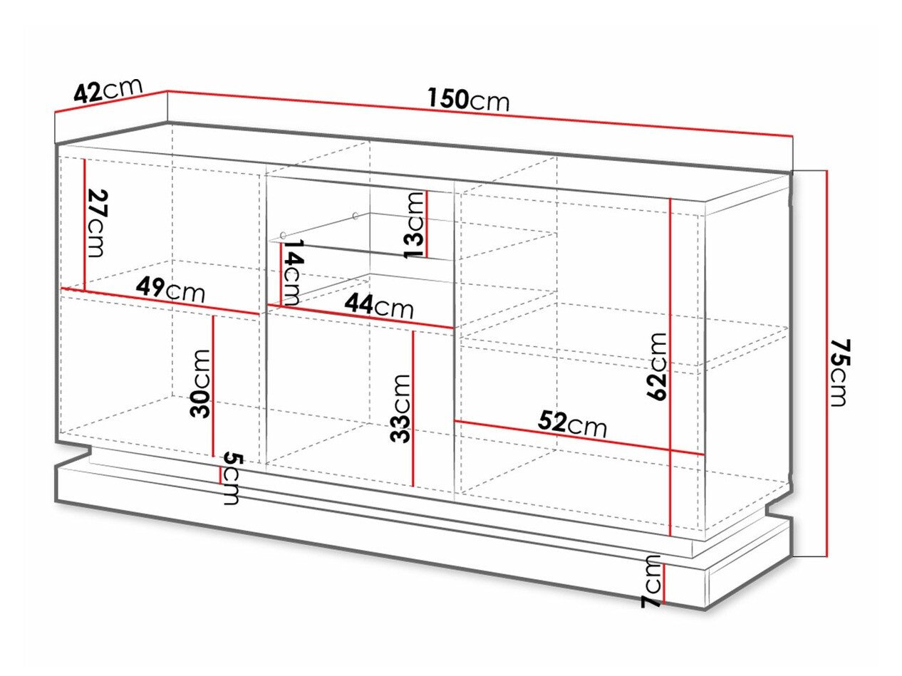 Buffet Charlotte 186 (Noir + Noir brillant)