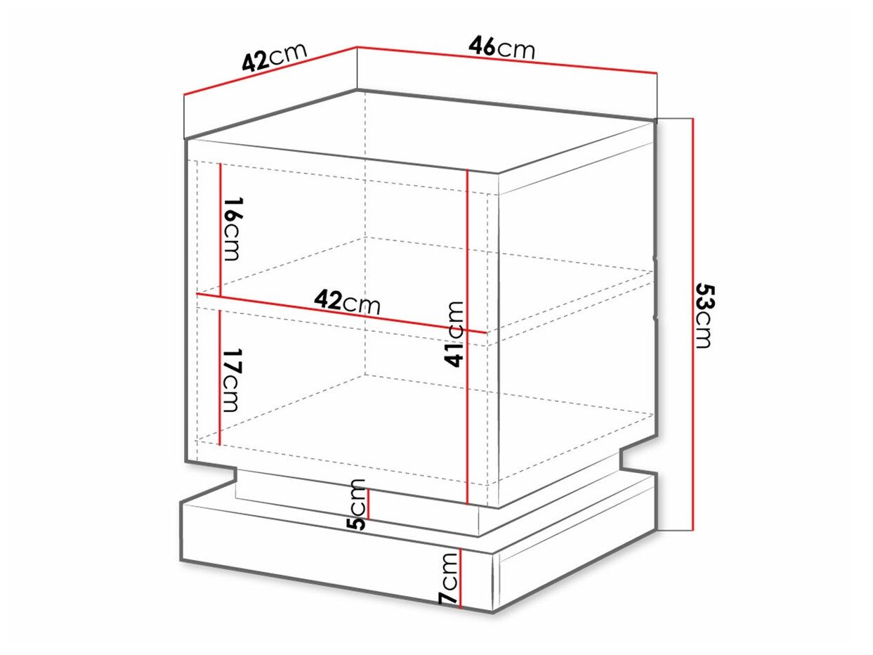 Ensemble de tables de chevet Charlotte 187 (Blanc + Blanc brillant)