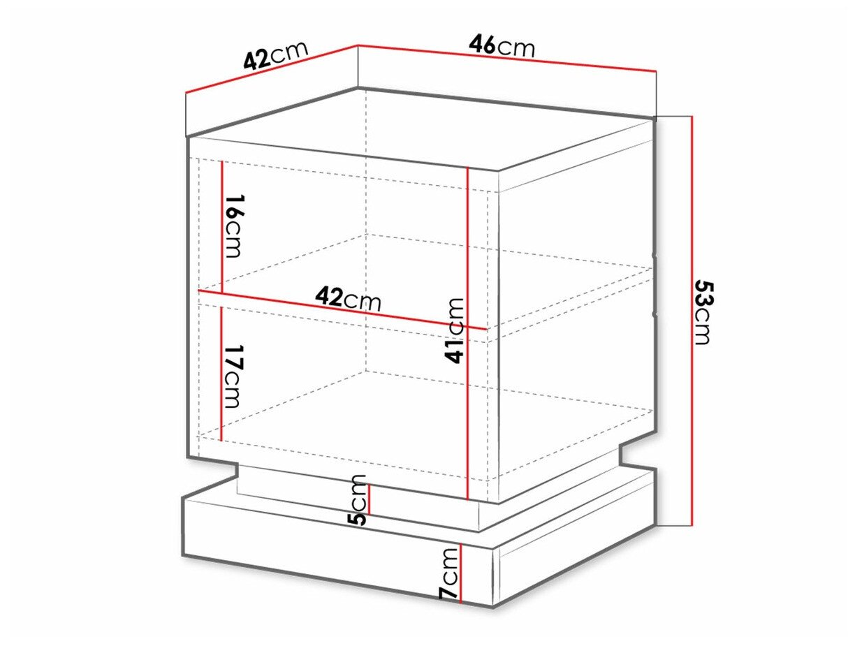 Ensemble de tables de chevet Charlotte 187 (Blanc + Blanc brillant)