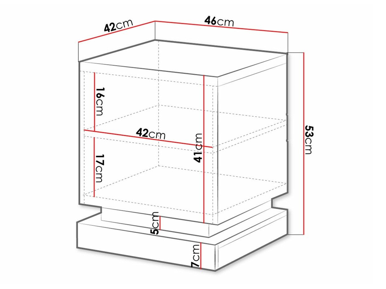 Ensemble de tables de chevet Charlotte 187 (Noir + Noir brillant)