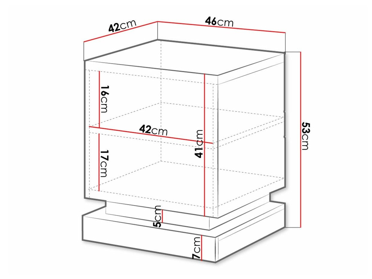 Ensemble de tables de chevet Charlotte 187 (Noir + Noir brillant)