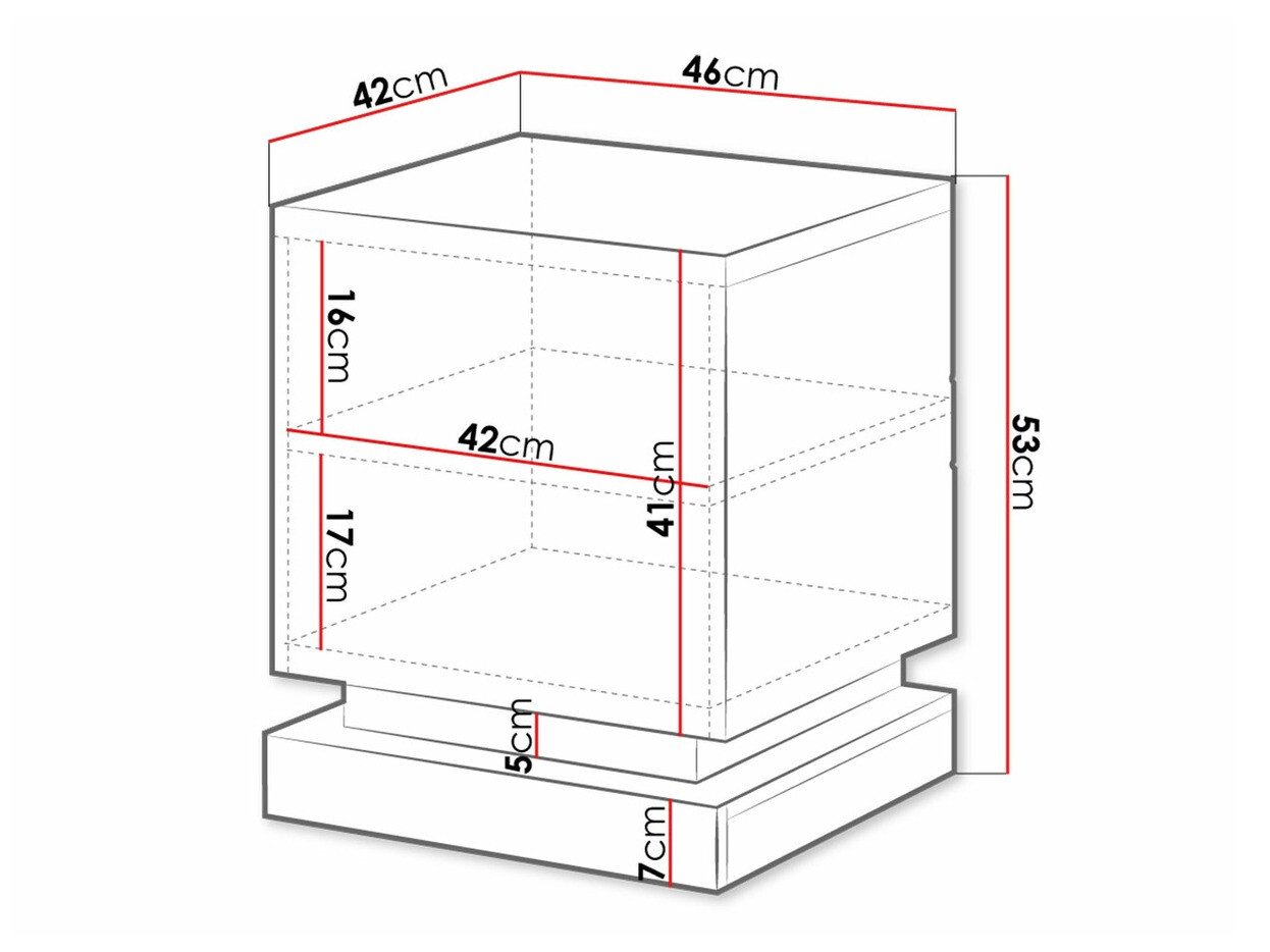 Ensemble de tables de chevet Charlotte 187 (Noir + Noir brillant)