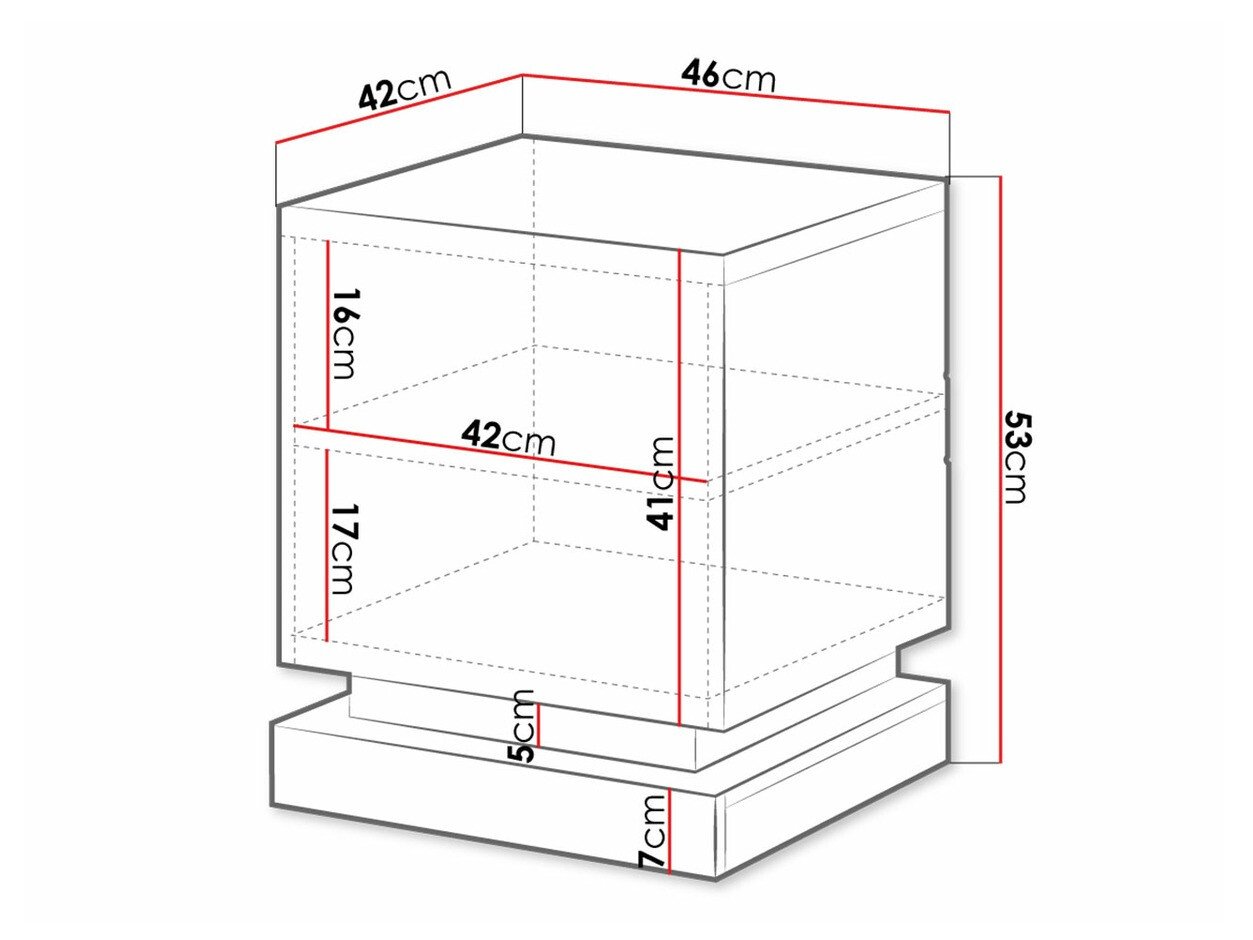 Ensemble de tables de chevet Linar (Blanc + Blanc brillant)