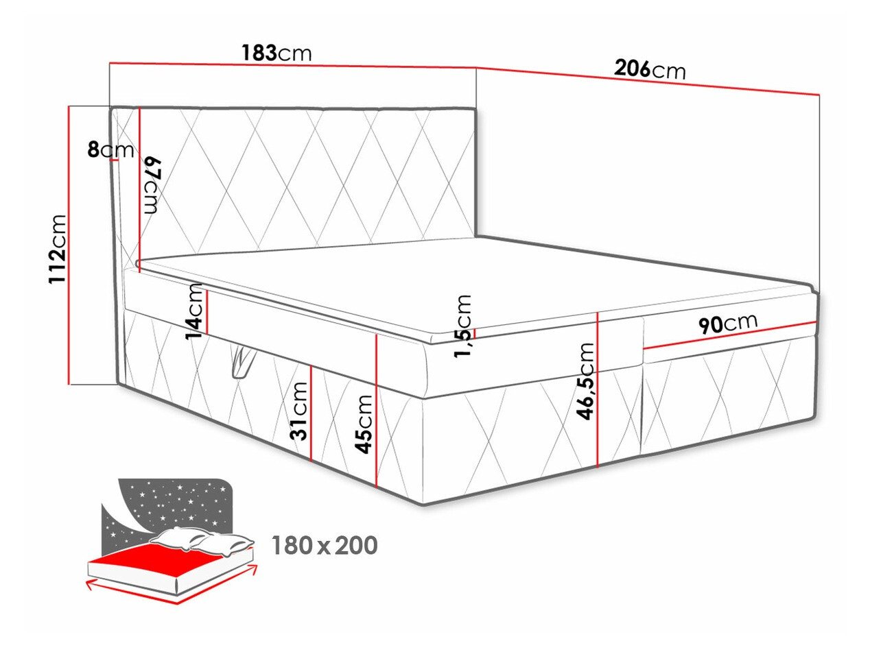 Lit boxspring Comfivo Avis (Magic Velvet 2239)