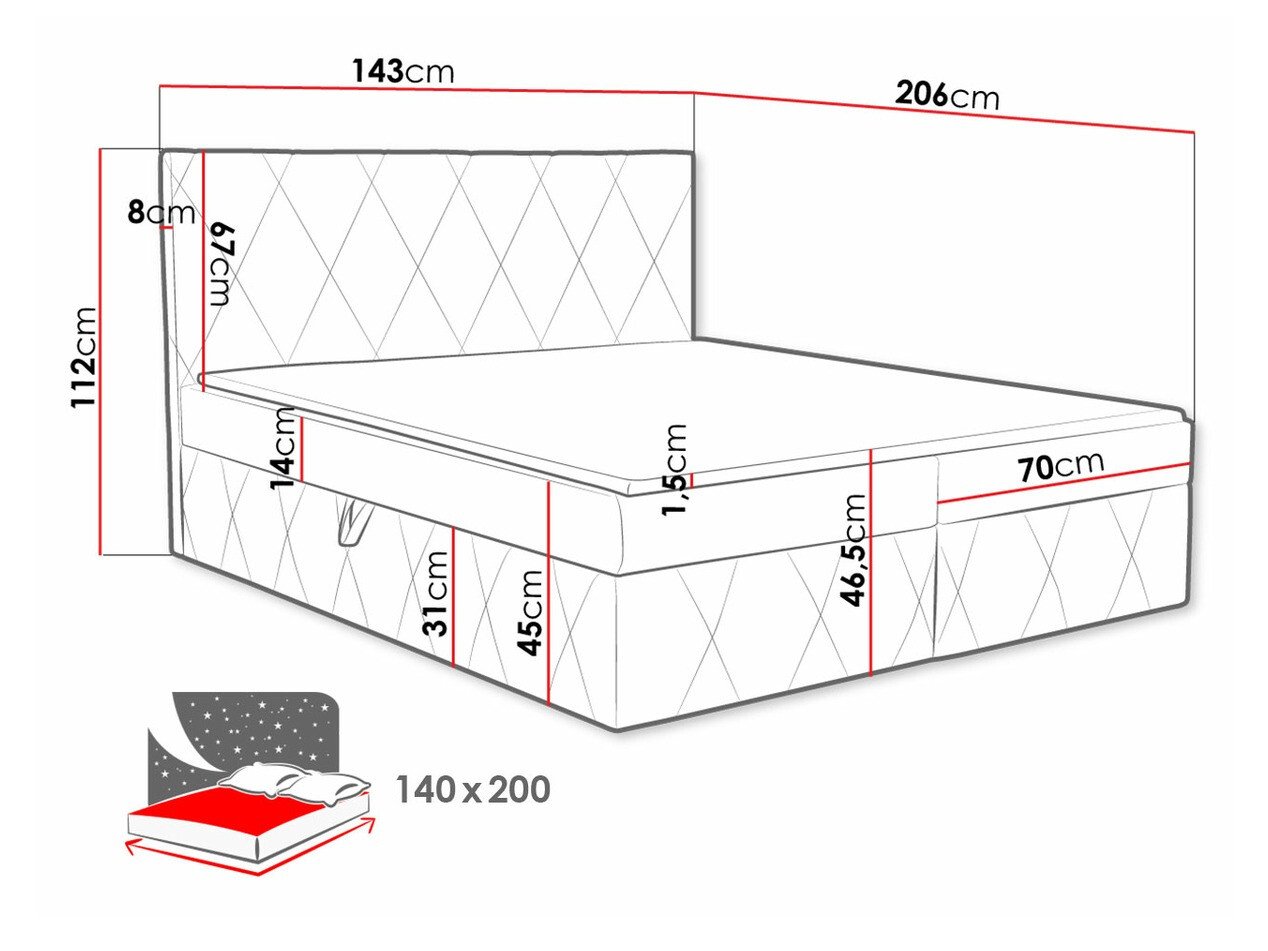 Lit boxspring Comfivo Avis (Magic Velvet 2250)