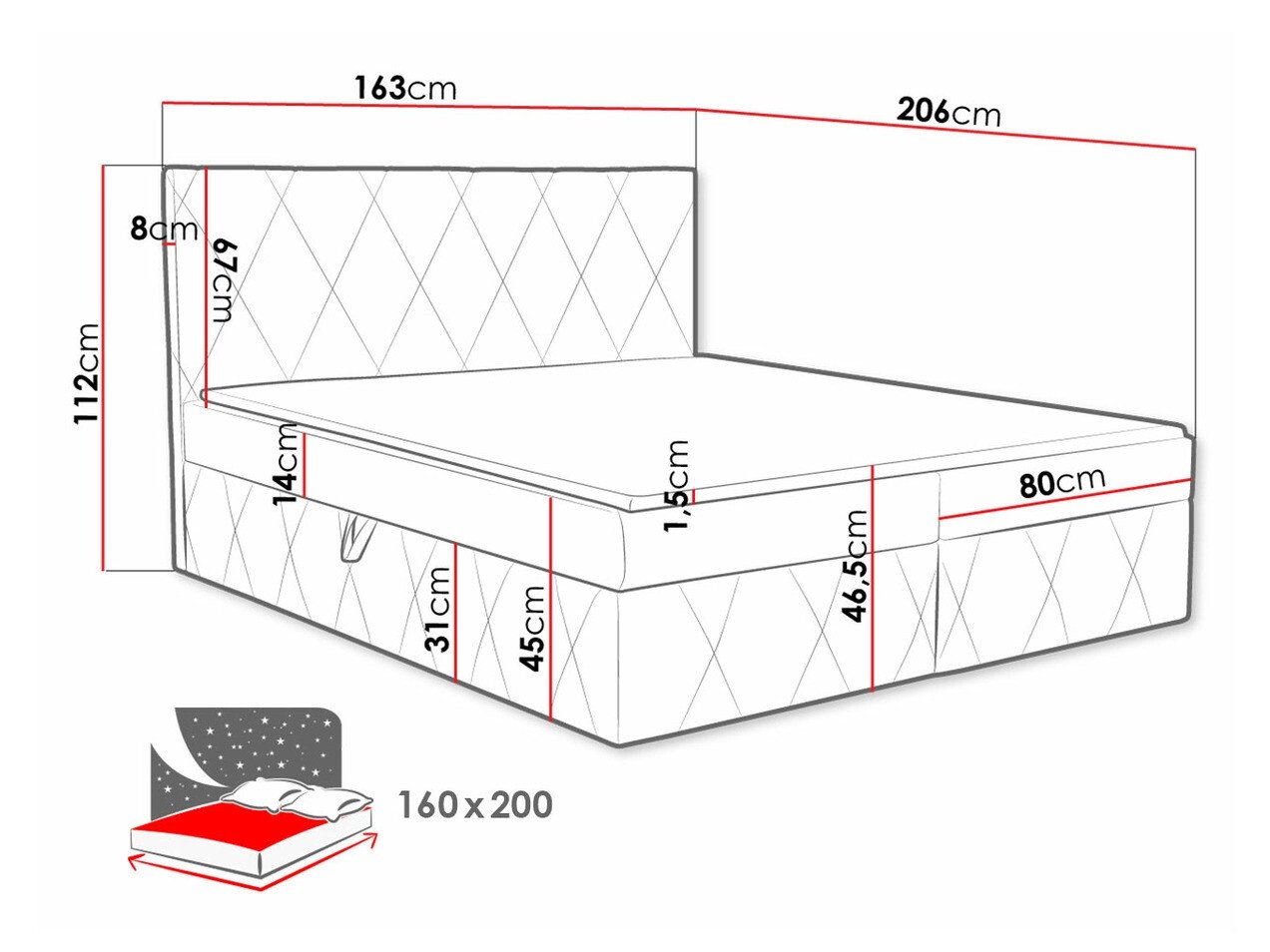 Lit boxspring Comfivo Avis (Magic Velvet 2288)