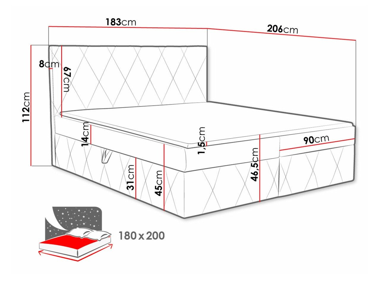 Lit boxspring Comfivo Avis (Magic Velvet 2299)