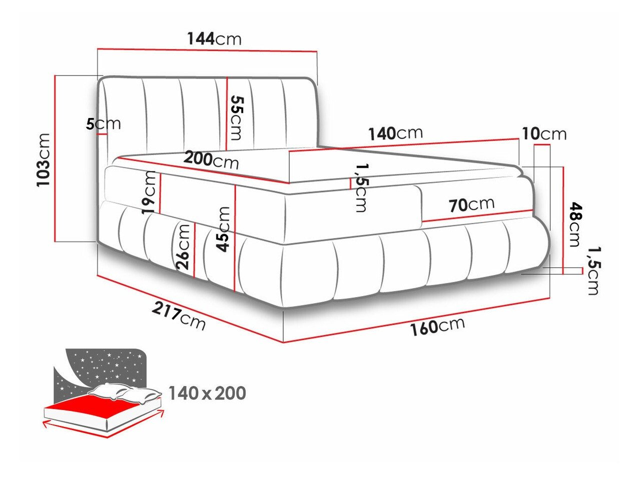 Lit boxspring Cursus (Kronos 19)