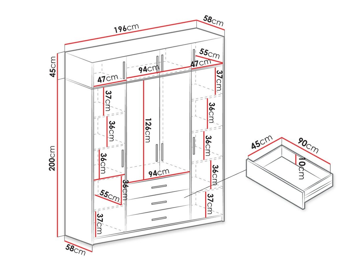 Armoire Dortivu I (Graphite)