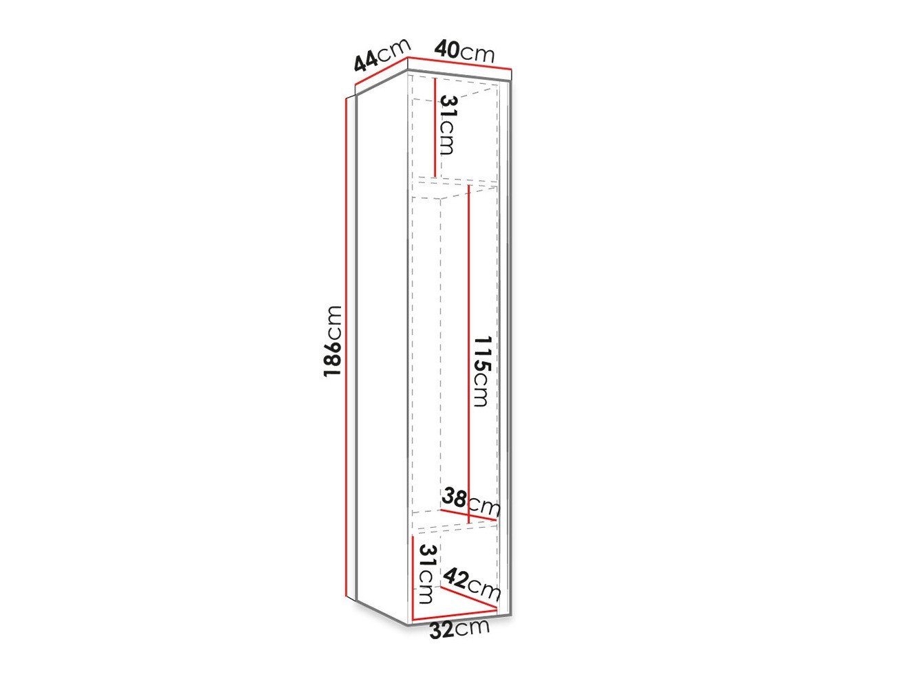 Armoire Hartford 393 (Noir)