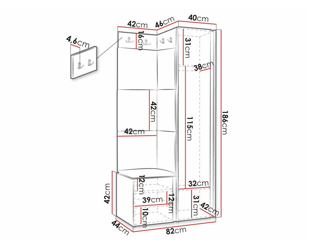 Meuble d'entrée Hartford 390 (Manila 02)