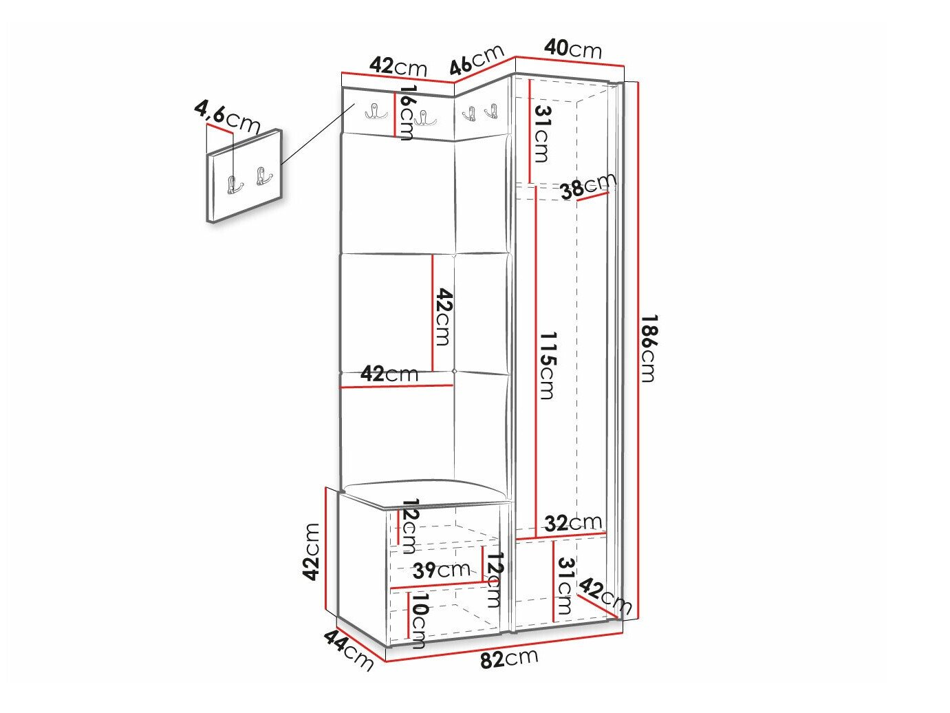 Meuble d'entrée Hartford 391 (Manila 18)