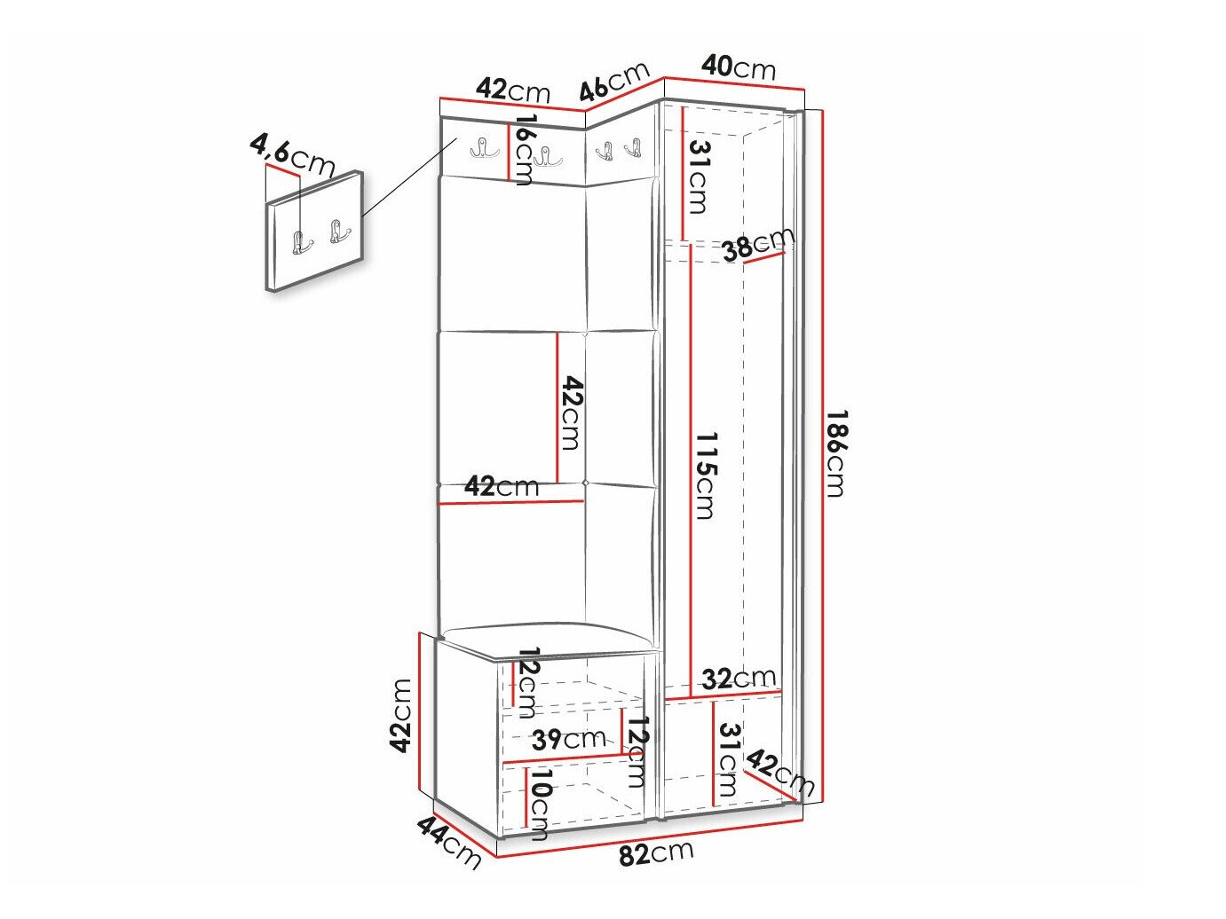 Meuble d'entrée Hartford 391 (Manila 26)