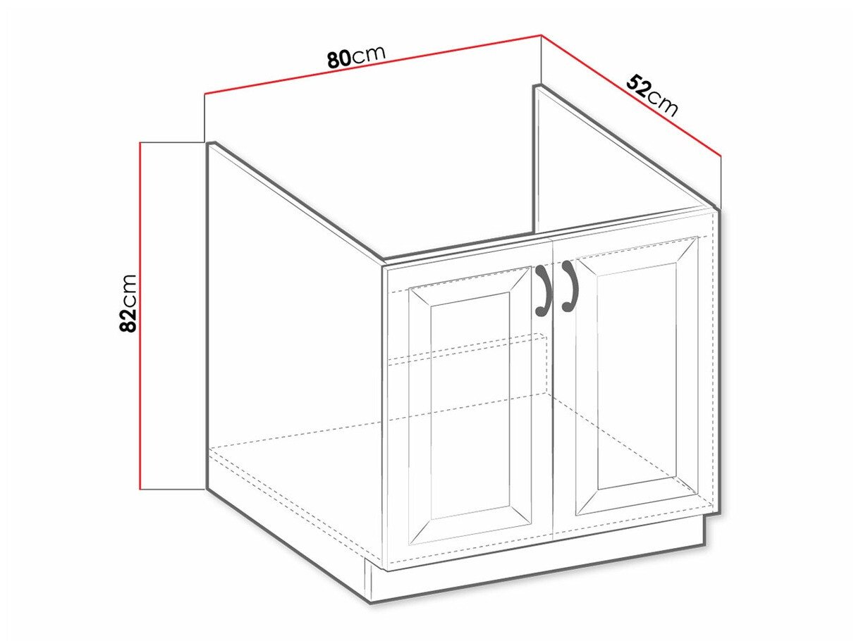 Armoire modulaire pour évier avec portes Retro White 121