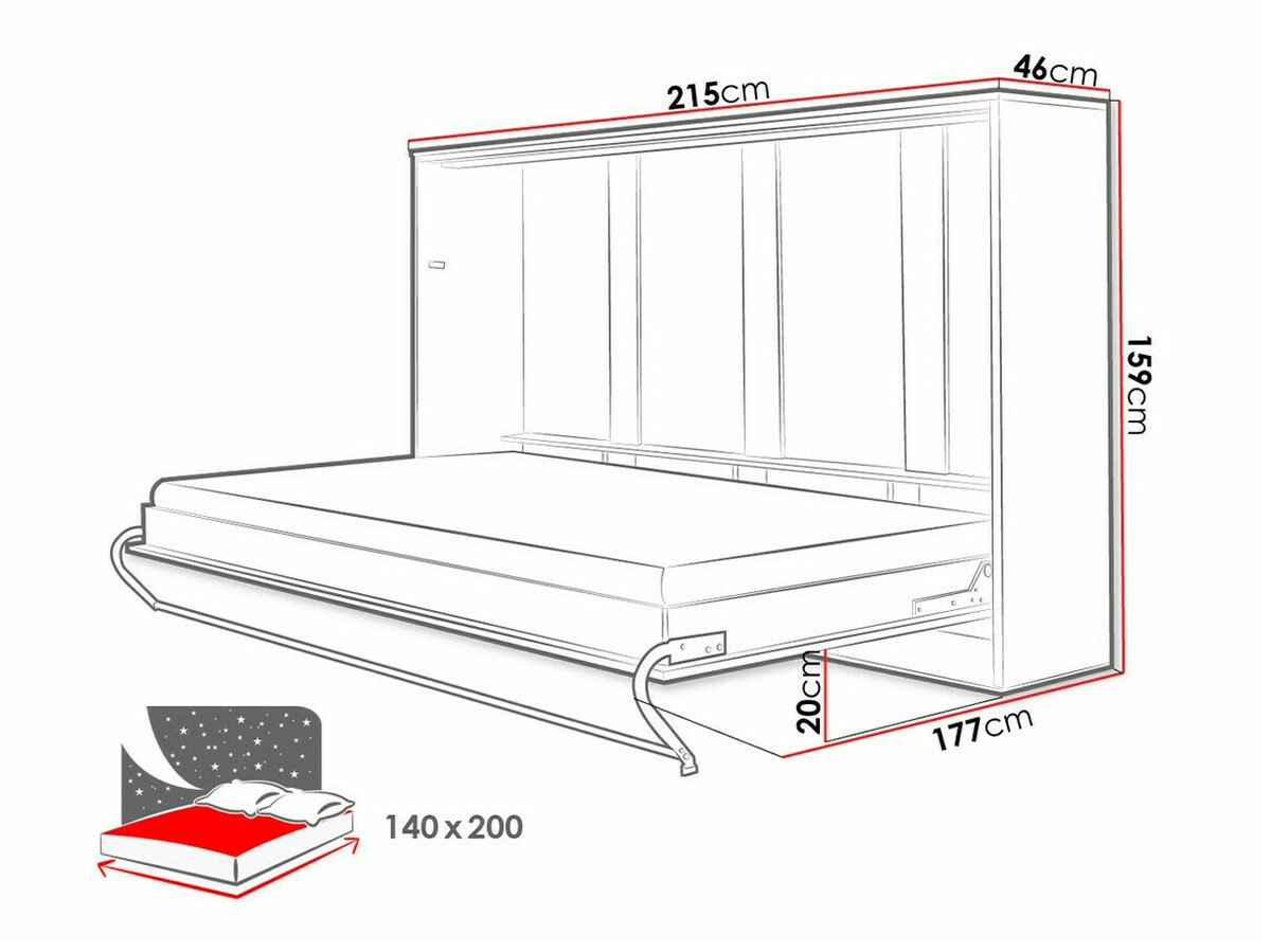 Lit escamotable Concept Pro Lenart IV (Gris)