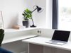 Bureau d'angle Concept Pro Lenart (Blanc + Blanc brillant)