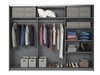 Armoire Levruvu 105 (Chêne gris + Noir)