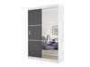 Armoire Dover 111 (Blanc + Graphite)