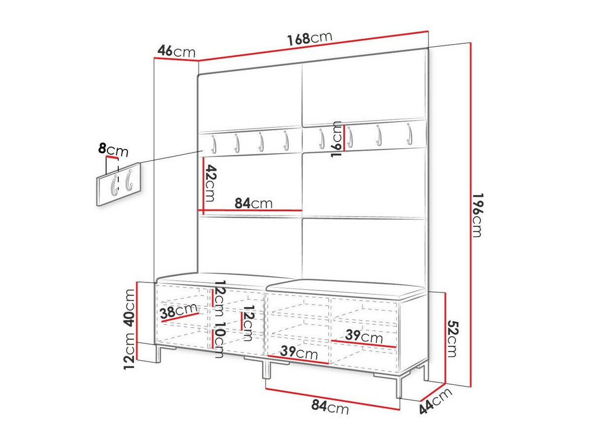 Meuble d'entrée Tivsoa 101 (Blanc)