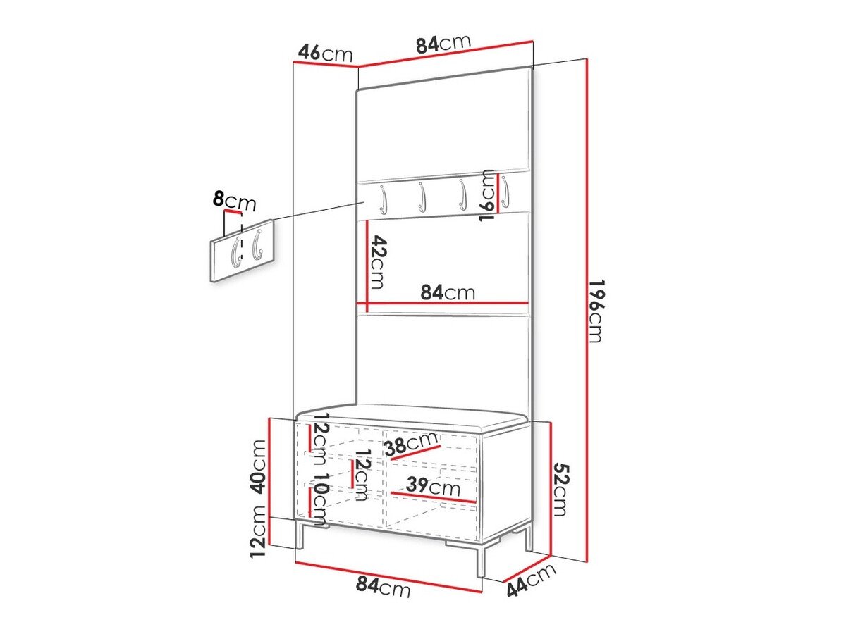 Meuble d'entrée Tivsoa 102 (Craft chêne)