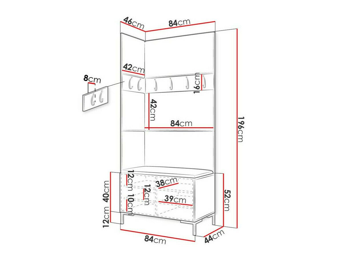 Meuble d'entrée Tivsoa 103 (Blanc)