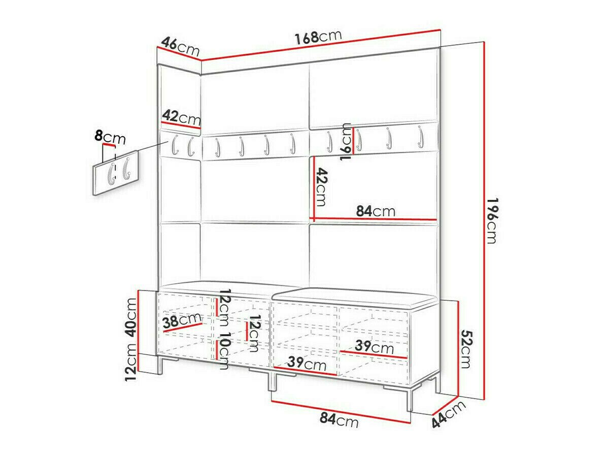 Meuble d'entrée Tivsoa 104 (Blanc)