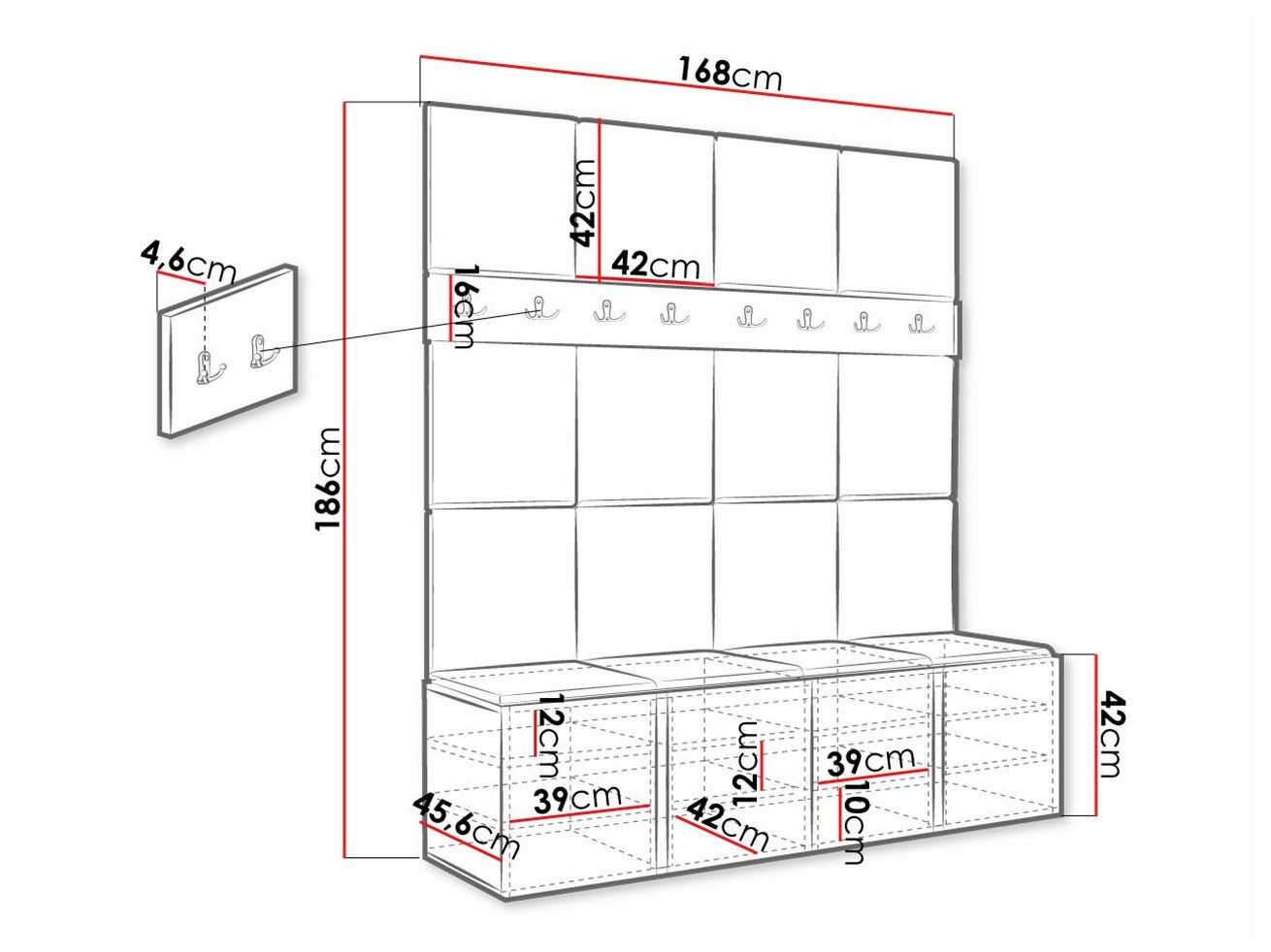 Meuble d'entrée Hartford 268 (Chêne Artisan)