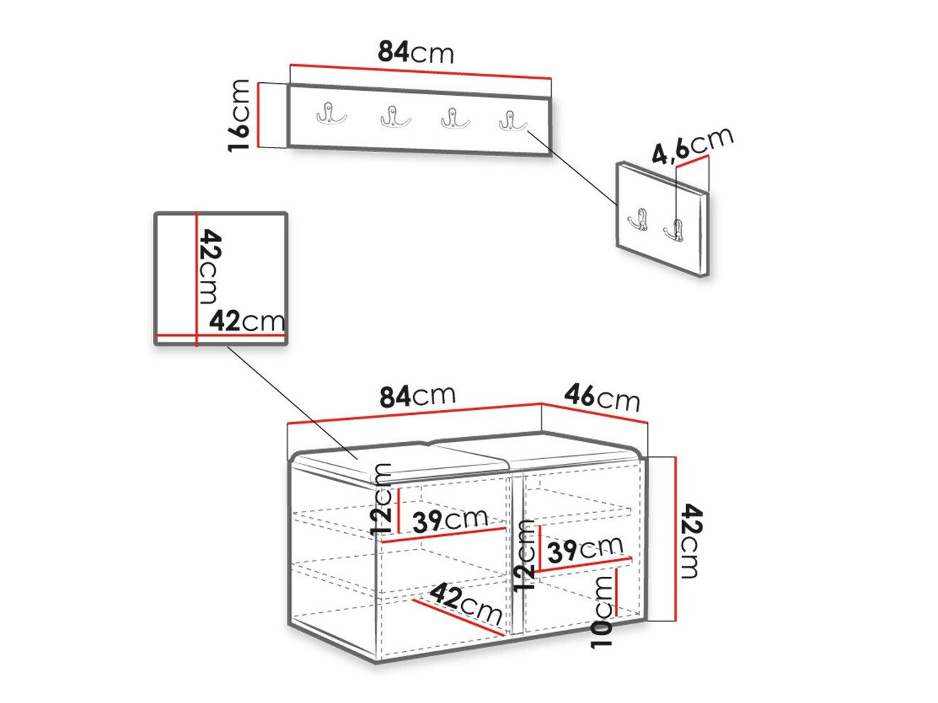 Meuble d'entrée Hartford 275 (Chêne Artisan)