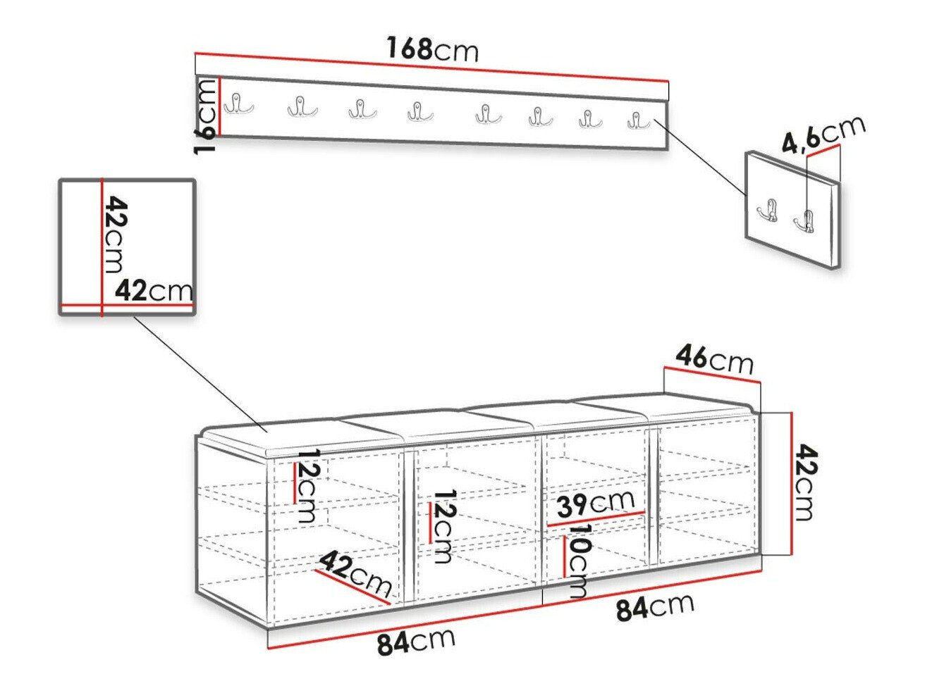 Meuble d'entrée Hartford 276 (Chêne Artisan)