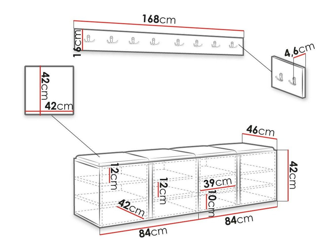 Meuble d'entrée Hartford 276 (Graphite)