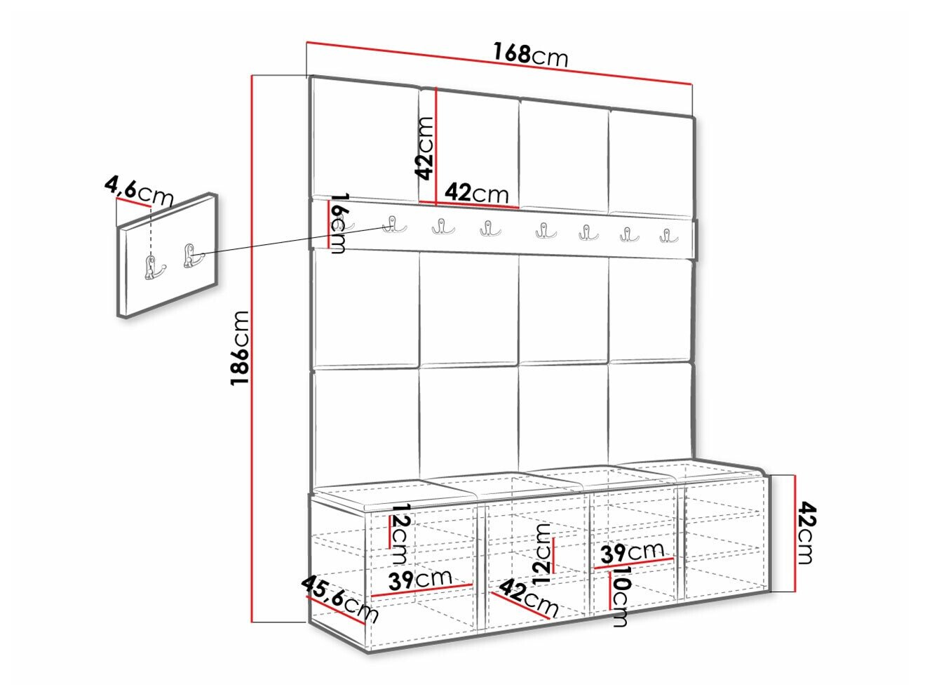 Meuble d'entrée Hartford 268 (Blanc)