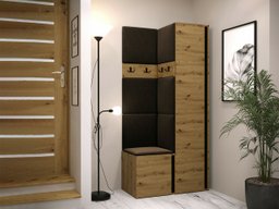 Meuble d'entrée Hartford 348 (Chêne Artisan + Noir)