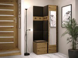 Meuble d'entrée Hartford 354 (Chêne Artisan + Noir)