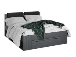 Lit Levruvu 106 (Chêne gris + Noir)