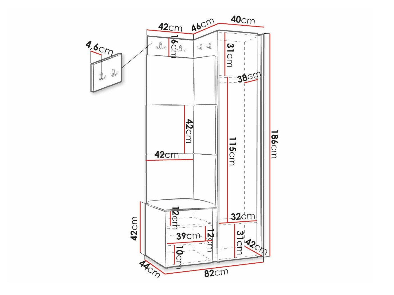 Meuble d'entrée Hartford 391 (Manila 04)
