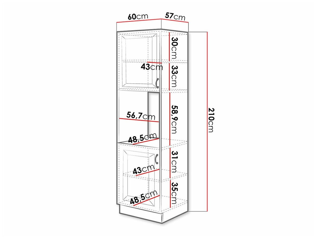 Armoire modulaire pour appareils intégrés Retro Grey 115