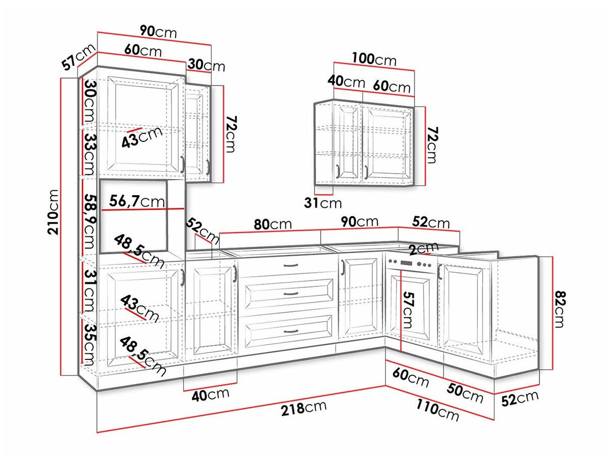 Cuisine complète modulaire Retro White 148