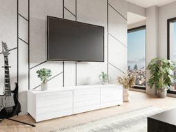 Meuble TV Tivdalu 103 (Blanc + Blanc brillant)