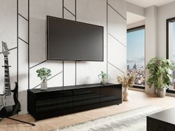 Meuble TV Tivdalu 103 (Noir + Noir brillant)
