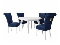 Salle à manger complète Racine 143 (Blanc + Magic Velvet 2216)