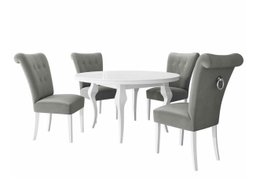 Salle à manger complète Racine 143 (Blanc + Magic Velvet 2217)