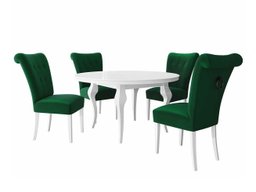 Salle à manger complète Racine 143 (Blanc + Magic Velvet 2225)