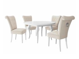 Salle à manger complète Racine 143 (Blanc + Magic Velvet 2250)