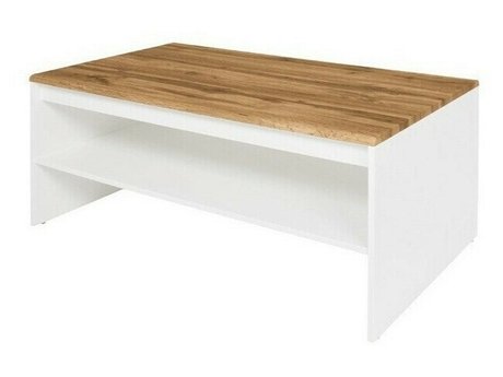 Table basse Sonsoru 122 (Blanc + Chêne wotan)