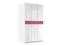 Armoire Campus (Blanc + Blanc brillant + Rose brillant)