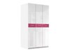 Armoire Campus (Blanc + Blanc brillant + Rose brillant)