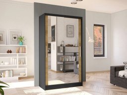 Armoire Closico 165 (Noir + Chêne Artisan)