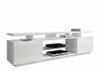 Meuble TV Charlotte 138 (Blanc + Blanc brillant)