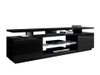 Meuble TV Charlotte 138 (Noir + Noir brillant)