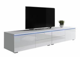 Meuble TV Hortus (Blanc + Blanc brillant)